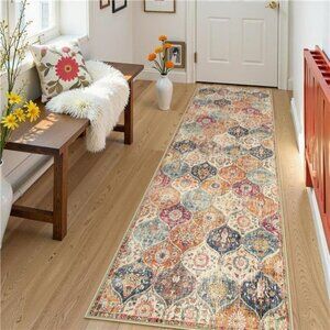 Lahome Moroccan Runner Rug 2x8 Washable Non Slip Hallway Kitchen Carpet
